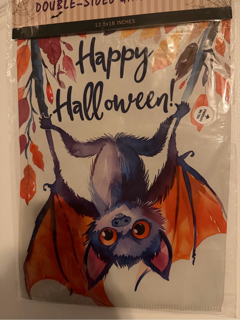 Happy Halloween Bat Kids Costume Cape - Orange & Purple